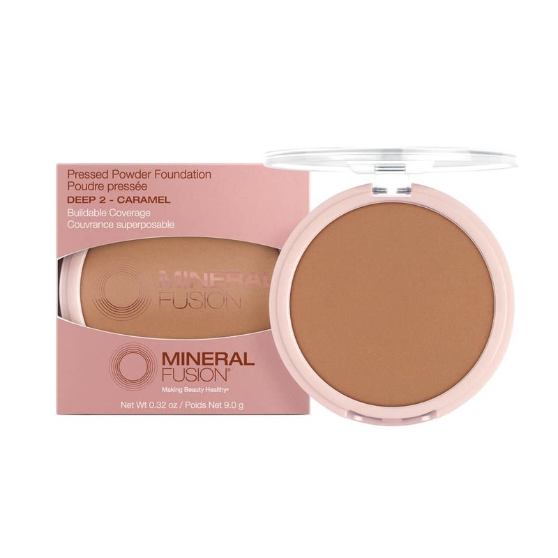 Mineral Fusion Pressed Powder Foundation, Deep 2 - Tan Skin w/Golden Undertones, Age Defying Foundation Makeup with Matte Finish, Talc Free Face Powder, Hypoallergenic, Cruelty-Free, 0.32 Oz - Image 1